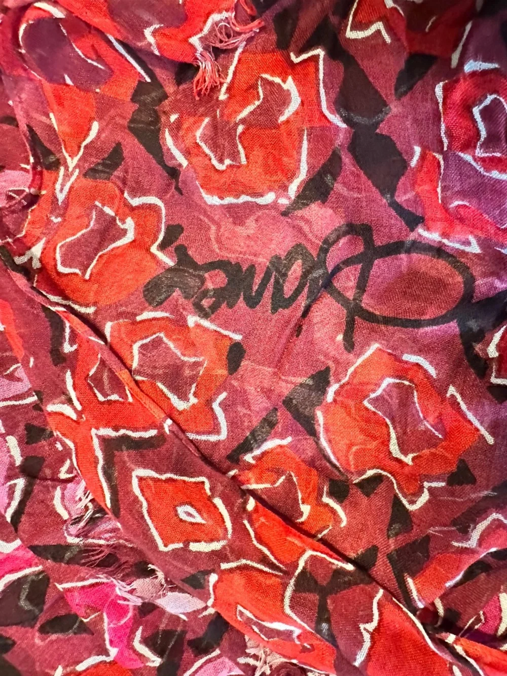 Diane von Furstenberg (DVF) abstract floral lightweight scarf